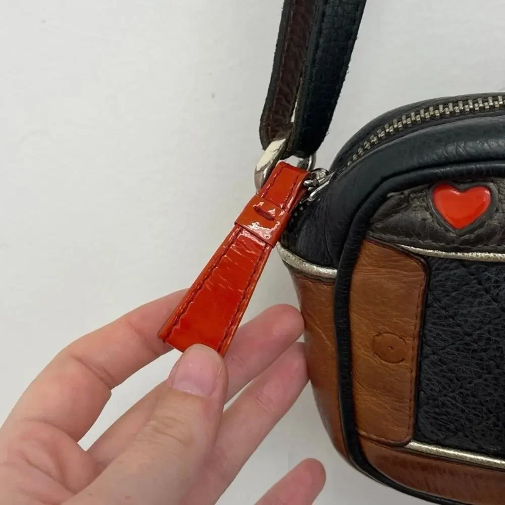 Brighton Camera Leather Shoulder Crossbody Convertible Small Bag Novelty Retro